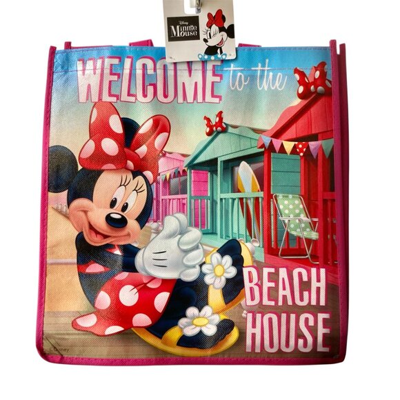 Disney Minnie Mouse Welcome to the Beach House Shopper Tote Bag Grocery Shopping - Picture 1 of 8